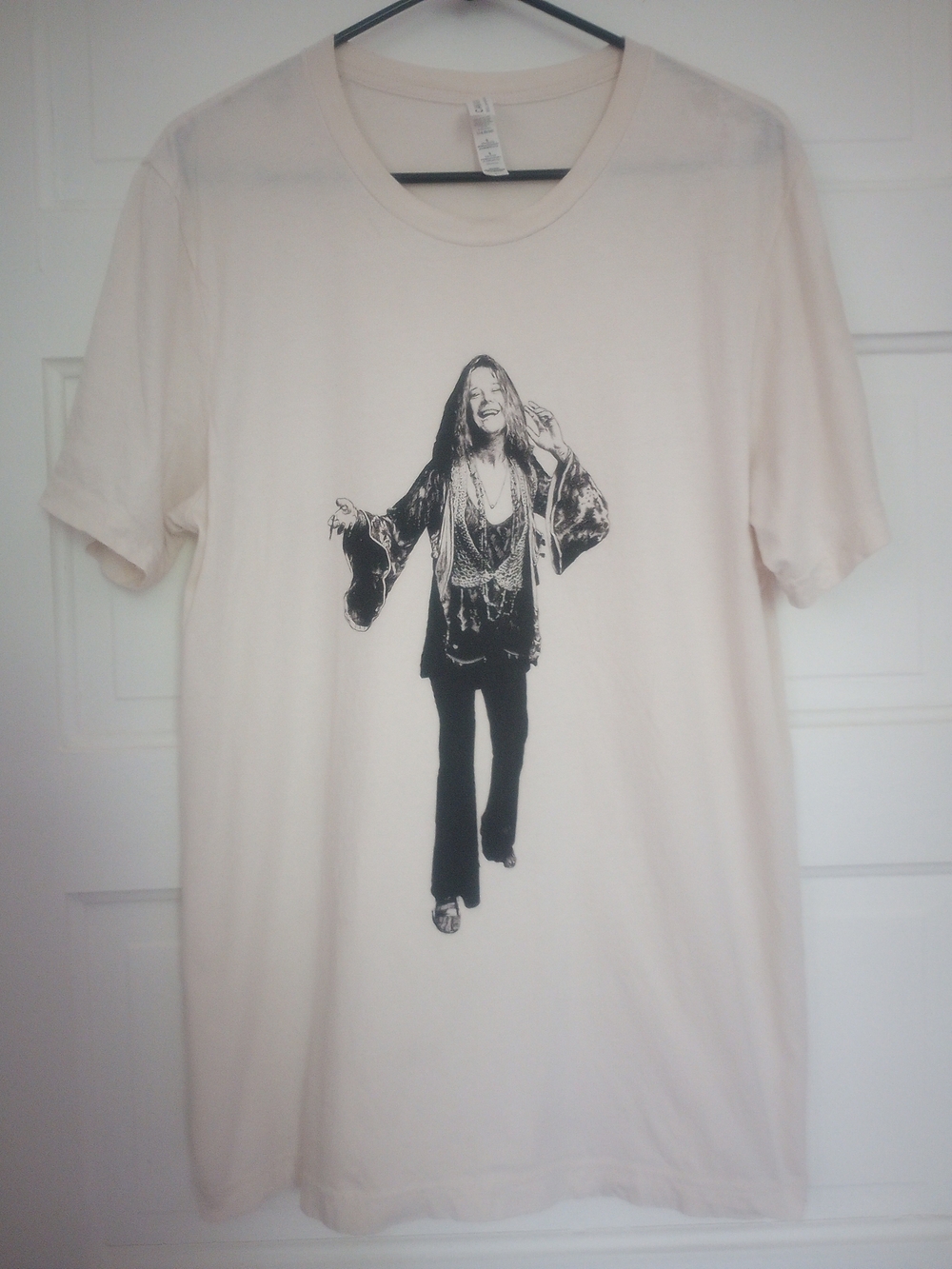 Janis Joplin Graphic T-shirt In Cream And Black